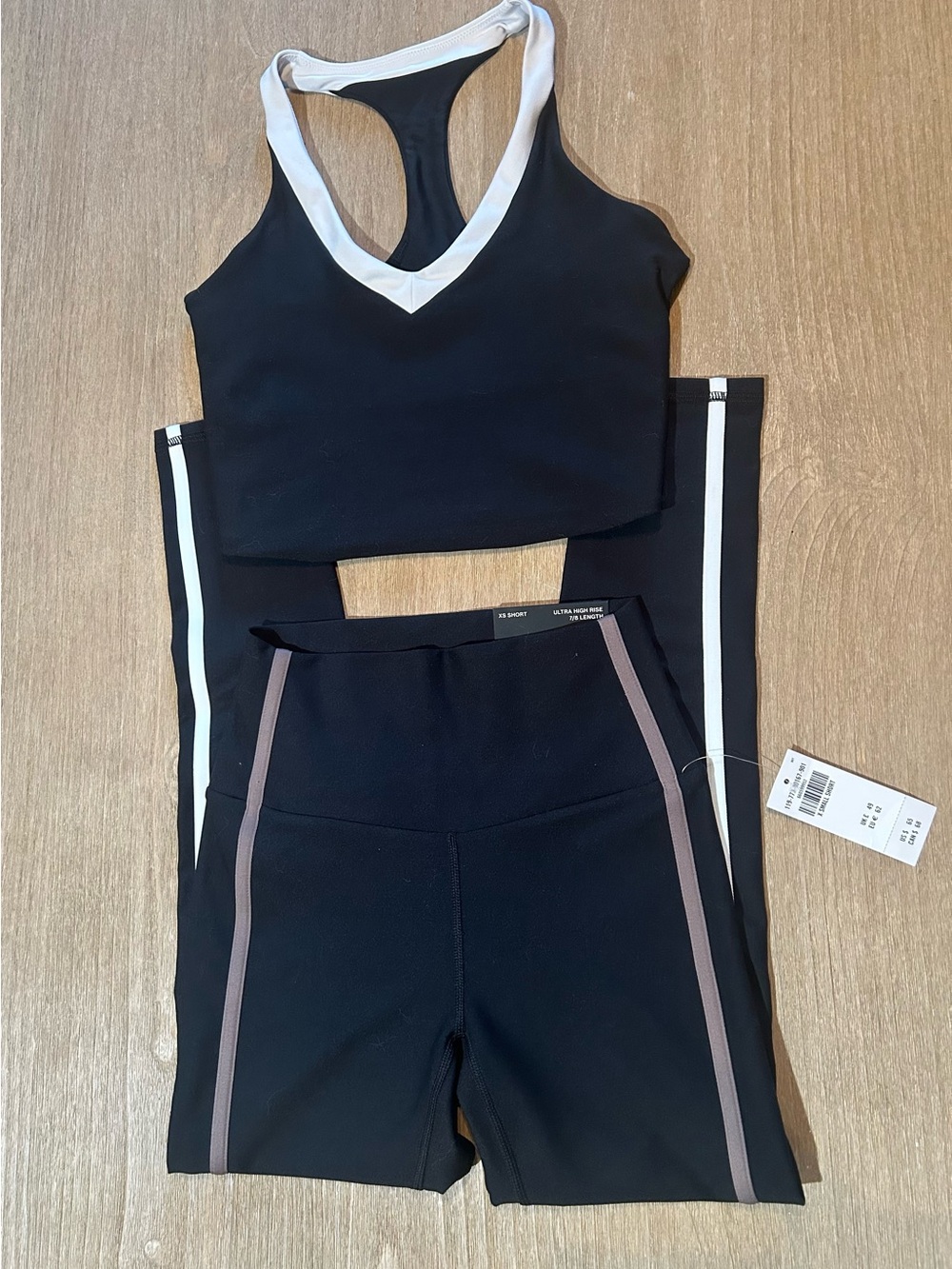 Abercrombie YPB studioFLEX Activewear Set Black Colorblock - XS Short